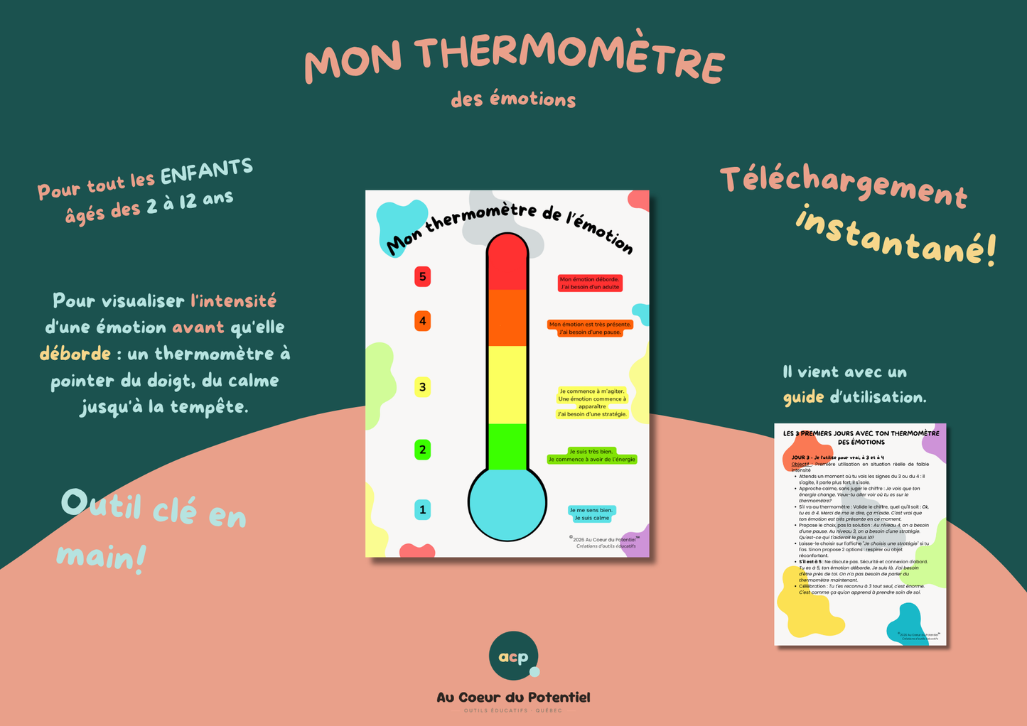 Thermomètre des Émotions – Outil de Régulation (3-7 ans)