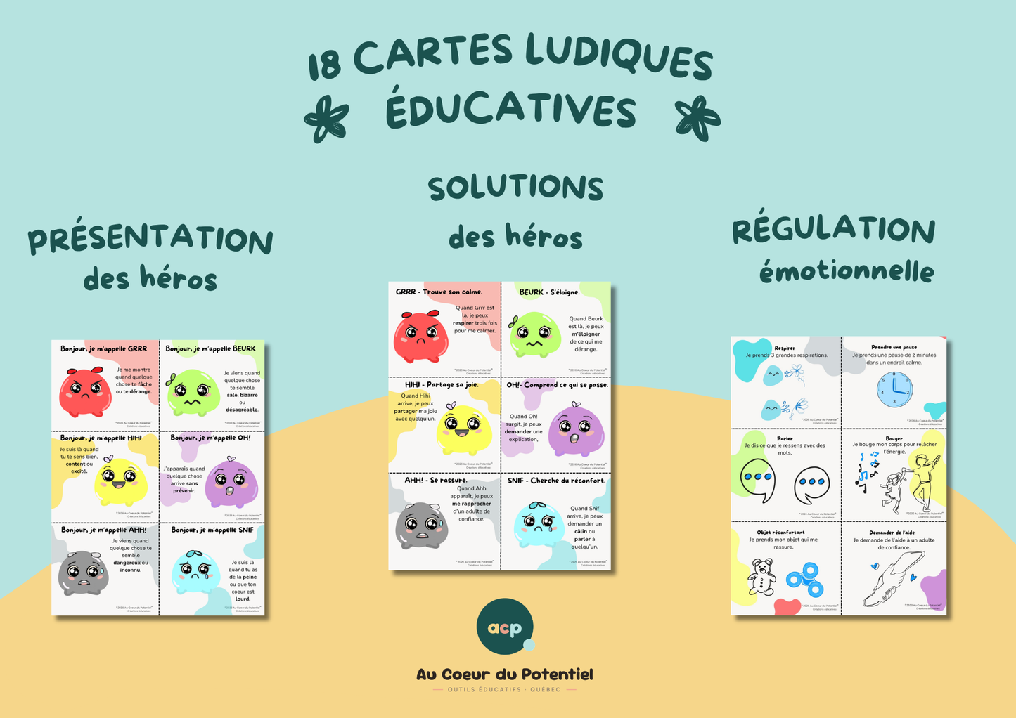 Trousse Émotions 3-7 ans — Roue, thermomètre et coin calme à imprimer (50 pages)