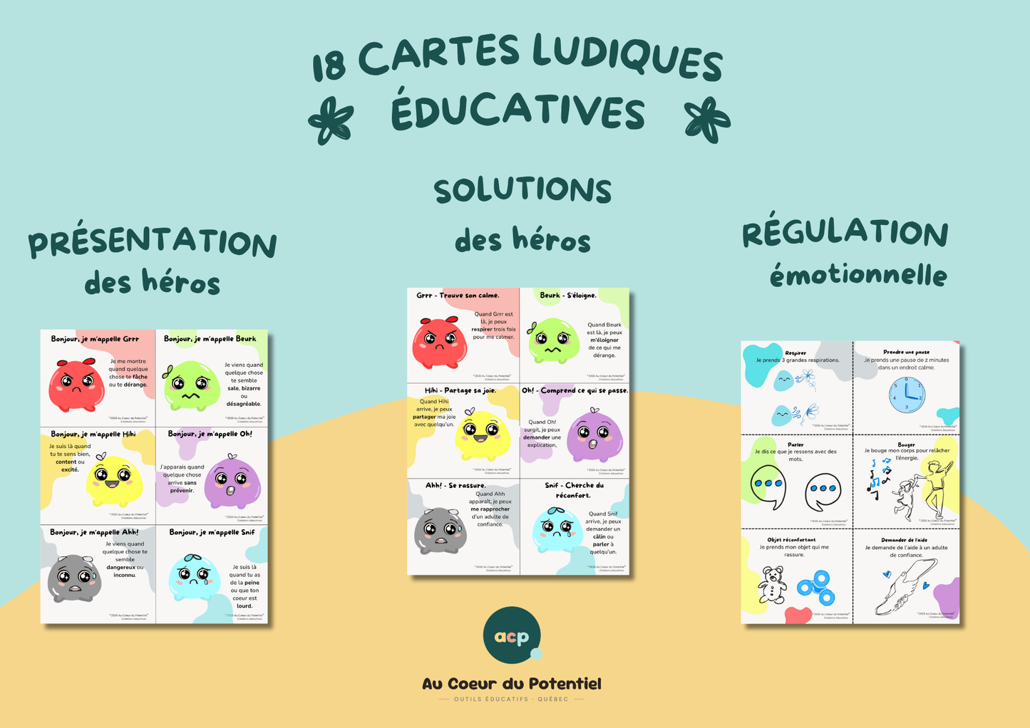 Trousse Émotions 3-7 ans — Roue, thermomètre et coin calme à imprimer (50 pages)