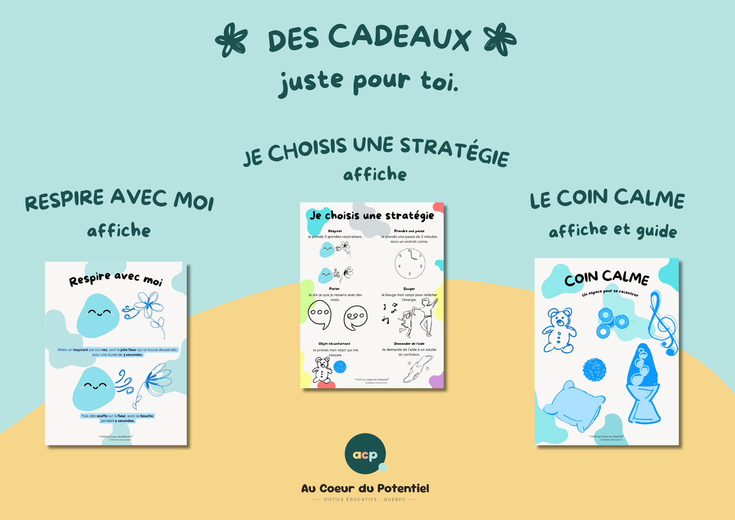 Trousse Émotions 3-7 ans — Roue, thermomètre et coin calme à imprimer (50 pages)