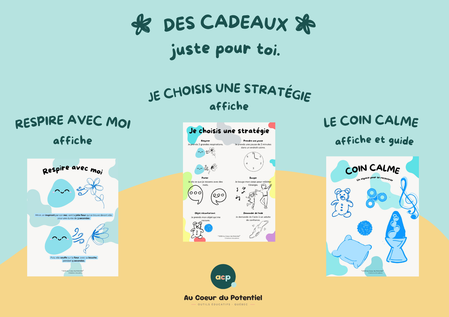 Trousse Émotions 3-7 ans — Roue, thermomètre et coin calme à imprimer (50 pages)