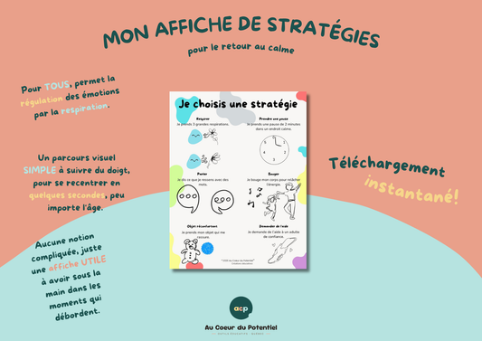 Stratégies de Retour au Calme – Affiche 6 Solutions