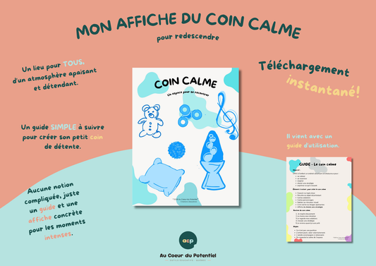 Coin Calme – Affiche + Guide pour la Classe et la Maison
