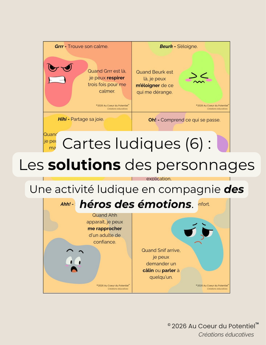 Cartes ludiques solutions - Les héros des émotions