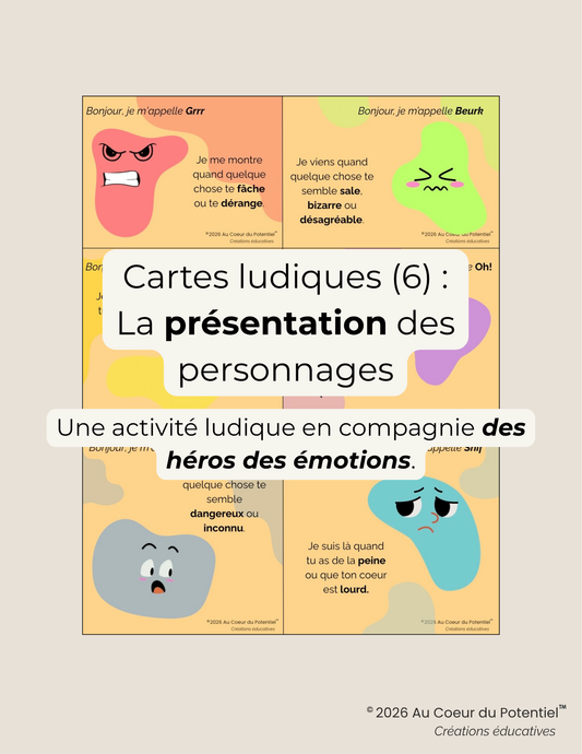 Cartes ludiques présentation - Les héros des émotions