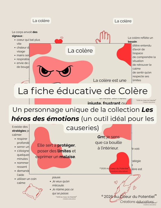 Fiche éducative : Colère