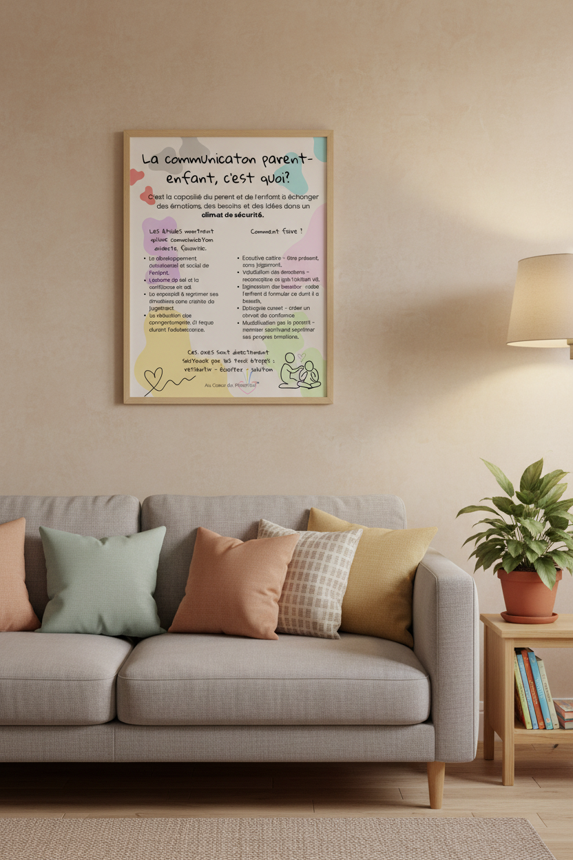 Affiche éducative gratuite – La communication parent-enfant